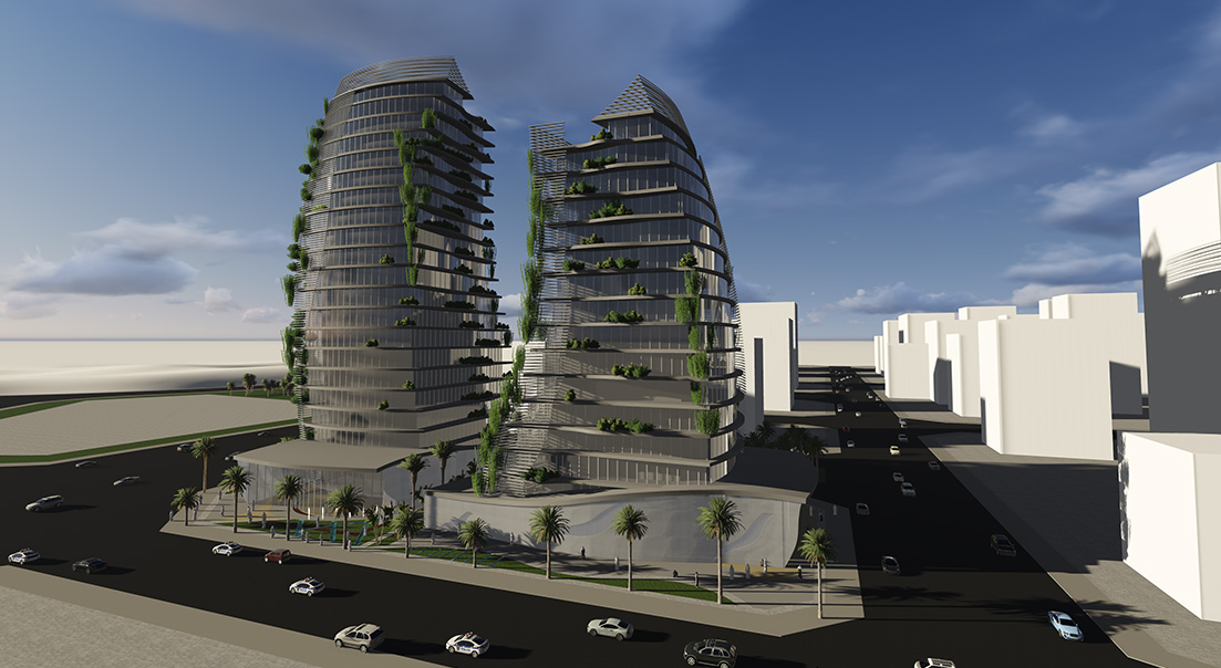  Al Kharaej Tower consept for shops - offices and residential in Qatar